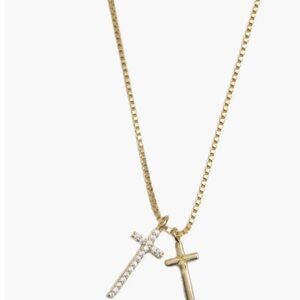 Argento Vivo Double Pendant 18K Gold Plate Sterling Silver Necklace